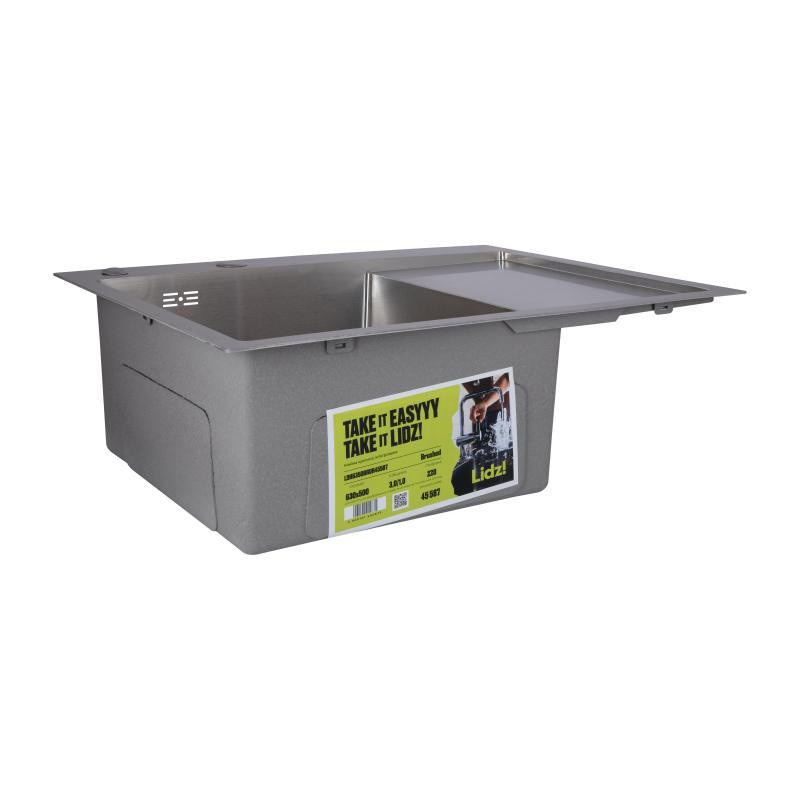 Мойка для кухни c нержавеющей стали интегрированная Lidz Handmade H6350R Brushed Steel (3/1мм) Киев - изображение 3