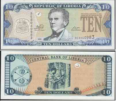 Liberia Ліберія-10 Dollars 2011 P-27 UNC Полтава
