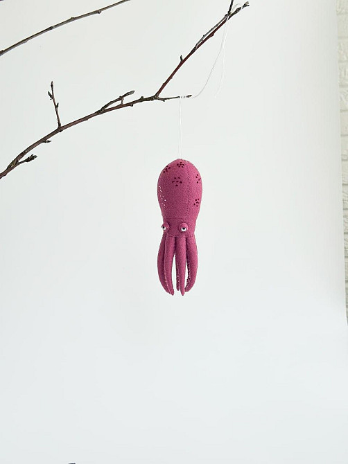 Мягкая фетровая игрушка кальмар ручной работы – безопасная развивающая игрушка Киев - изображение 7