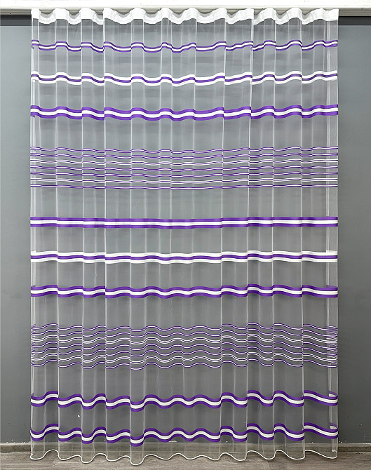 Тюль VR-Textil 1770т Фатин смуги Фіолетовий з білим 350х270 см (49-343) Київ - фото 2