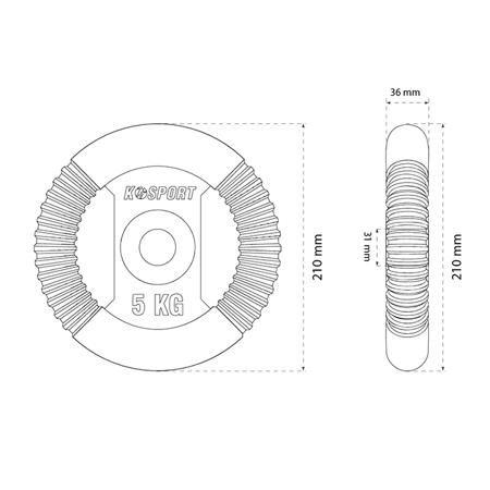 Диск чугунный K-SPORT KETTEL 5 кг Киев - изображение 4