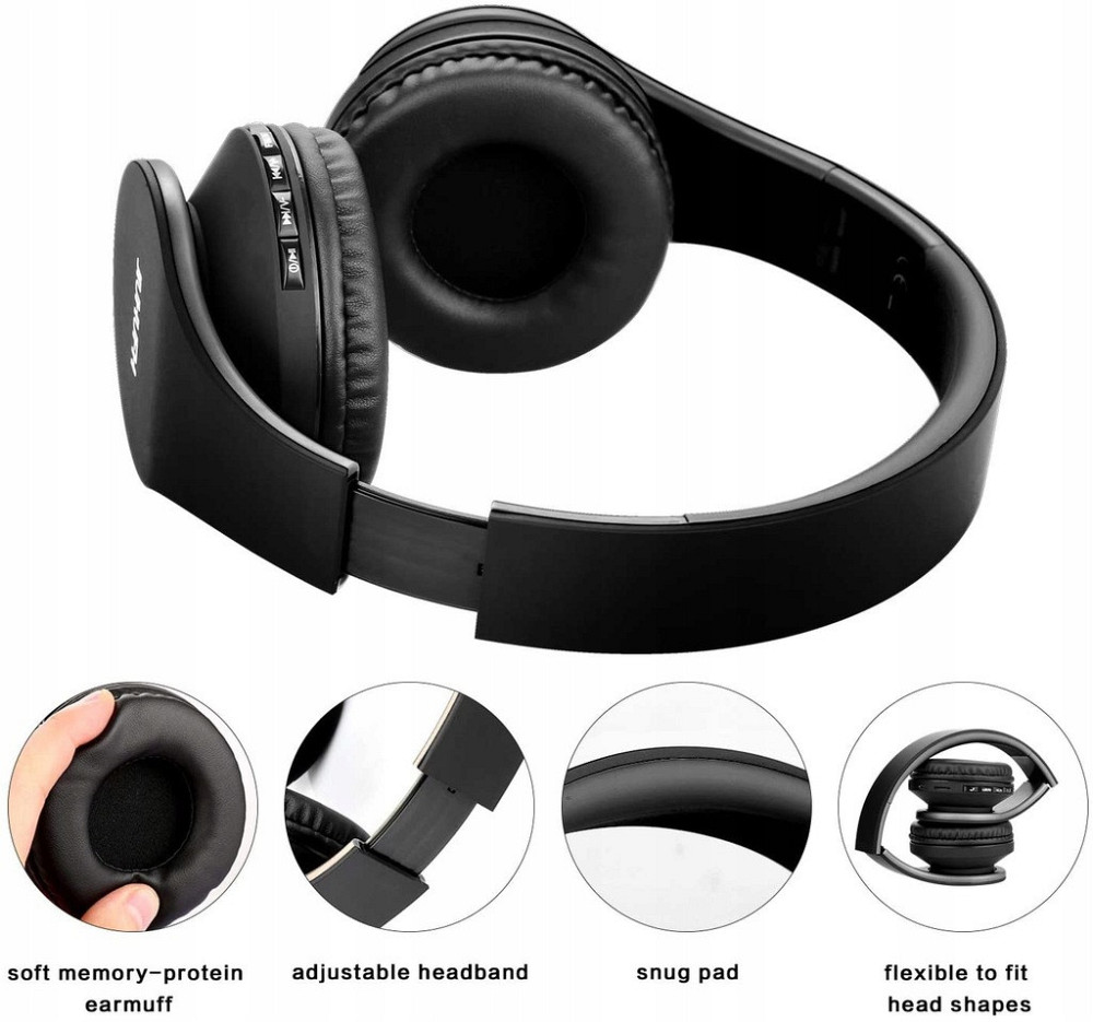 Беспроводные / Проводные Наушники bluetooth fm mp3 до 12 часов работы Jiuhufh (LH-811) Black Нововолынск - изображение 4