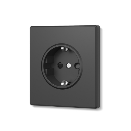 Розетка одинарна з/з вугільно-чорна VIDEX NOTA (VF-NT-SK1G-BL) Житомир