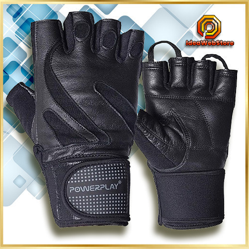 Спортивные перчатки для фитнеса и тренировок Перчатки для атлетики PowerPlay Черные размер М Киев - изображение 1