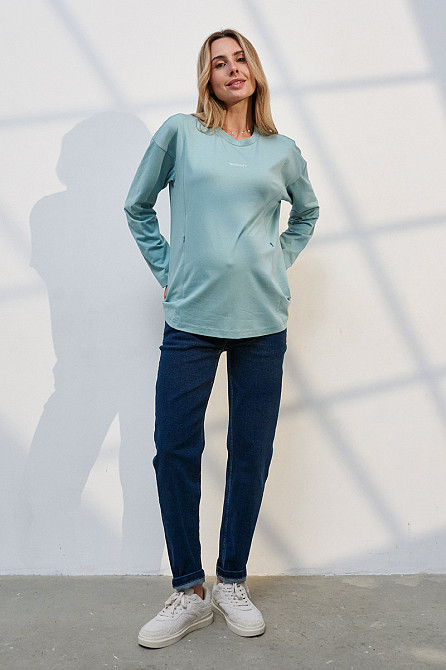 Джинси для вагітних Mom Fit для майбутніх мам з регульованим поясом S (44) Leyton Юла Мама синій Кривий Ріг - фото 2