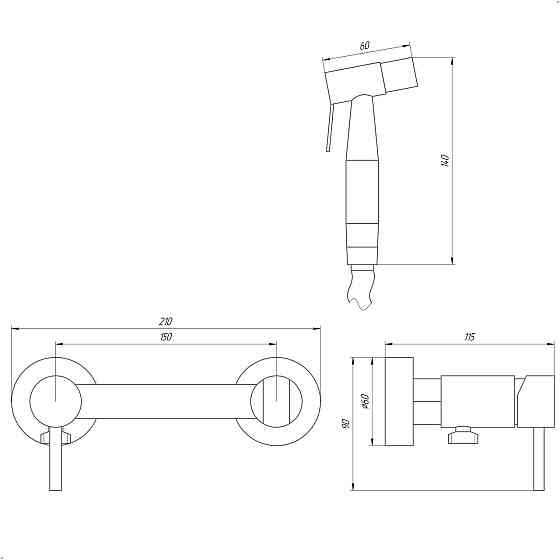 Змішувач гігієнічний Globus Lux ALPEN SBT-6SS-106MIX Київ