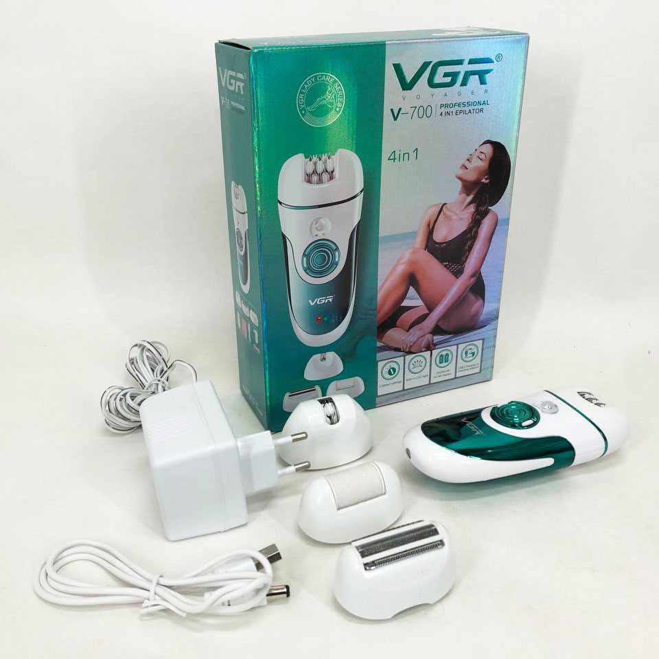 Домашній епілятор для зони бікіні VGR, Епілятор з насадками для чутливих зон Пемза шліфування п'ят PD-85 Львів - фото 3