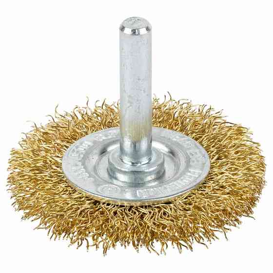 Щітка дротяна дископодібна Ø50 мм Ø 6 мм (латунована) GRAD (9032055) Київ
