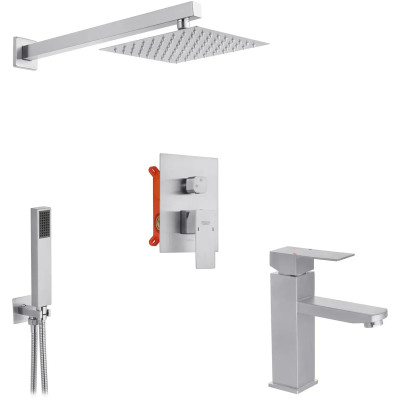 Душовий гарнітур Kroner Kubus-ESG082 + змішувач Edelstahl Kubus-ESG010 (CVS30175) Вінниця - фото 1