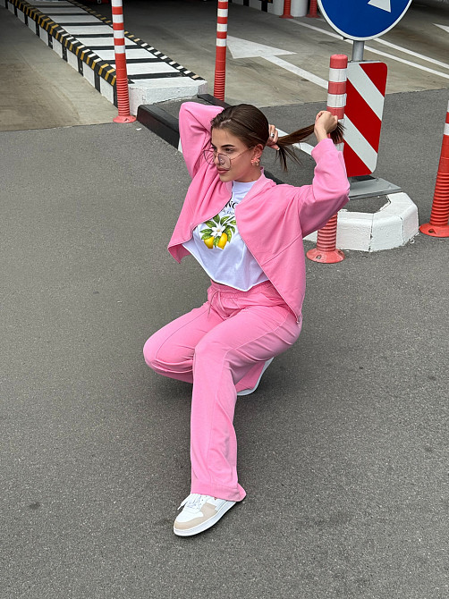 Женский костюм оверсайз с широкими брюками из двунитки Барби 50/52 Харьков - изображение 11