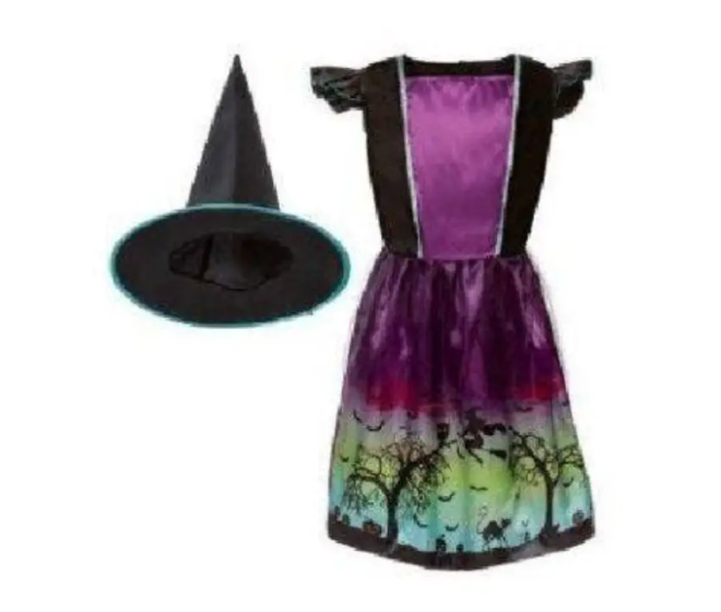 Костюм на Хелловін для дівчинки з капелюхом різнобарвний Київ - фото 2