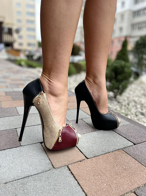 Туфлі жіночі ESMERALDA бордові еко-шкіра каблук 13см (T1782A-B286) Коломия - фото 1