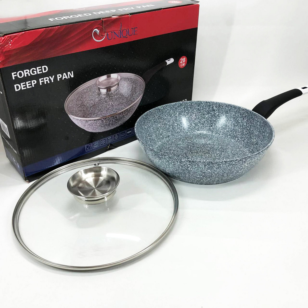 Сковорода универсальная для дома UNIQUE UN-5172 28 см, Удобная сковорода для порций ZU-76 Львов - изображение 3