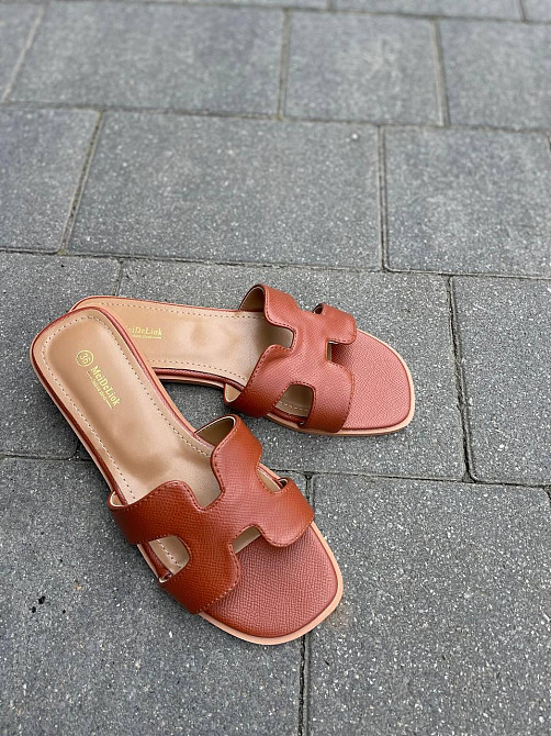 Meideli Зручні шльопанці еко-шкіра на низькому ходу коричневі класичні жіночі MEIDELI C50-7 р. Коломыя - изображение 9