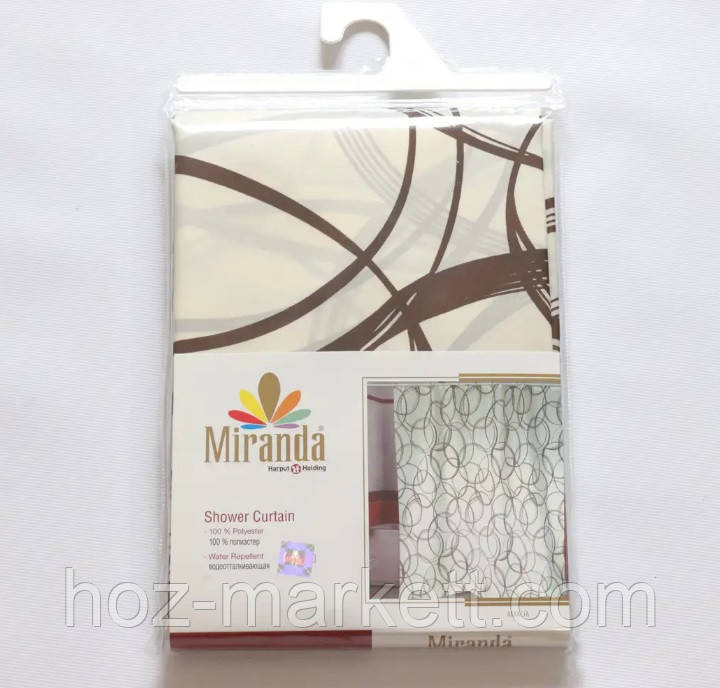 Штора в ванную тканевая Miranda Amalia 180 х 200 см бежевая Харьков - изображение 1