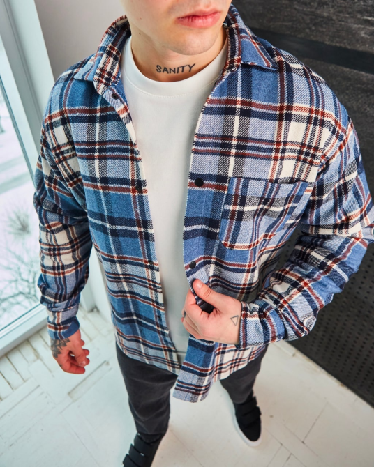 Тепла сорочка Блакитний S Харків - фото 2