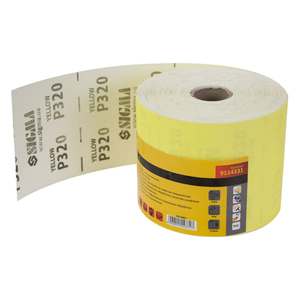 Sigma Шлифовальная бумага рулон 115мм×50м P320 SIGMA (9114331) Киев - изображение 1