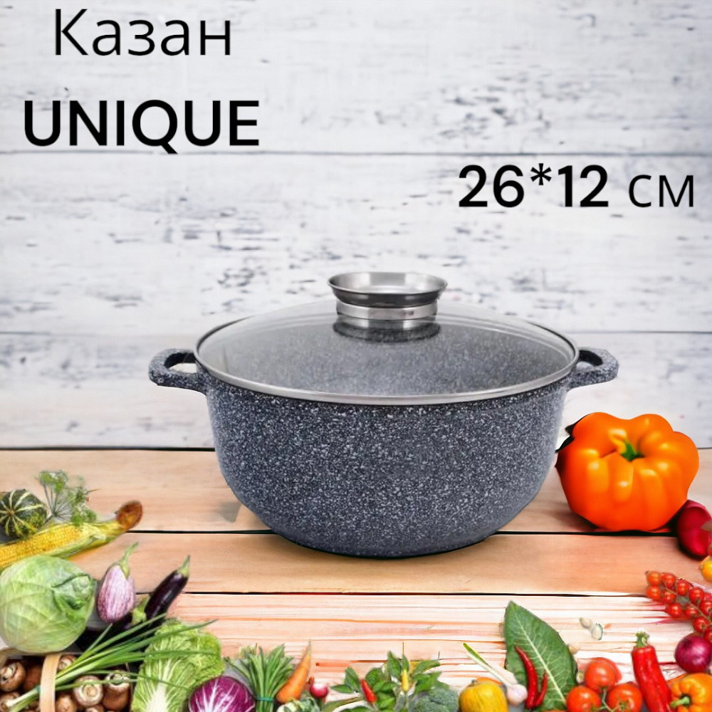 Казан UNIQUE UN-5217 5.5л (26*12см, круглый, гранитный) Одесса - изображение 1