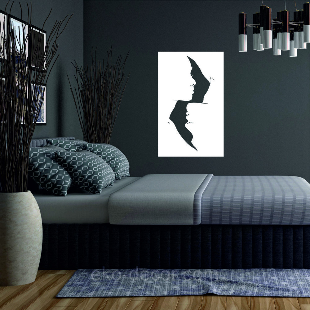 Декоративне настінне 3D Панно «Силует пари», Декор на стіну з об'ємом 50*31 см, Білий Київ - фото 2