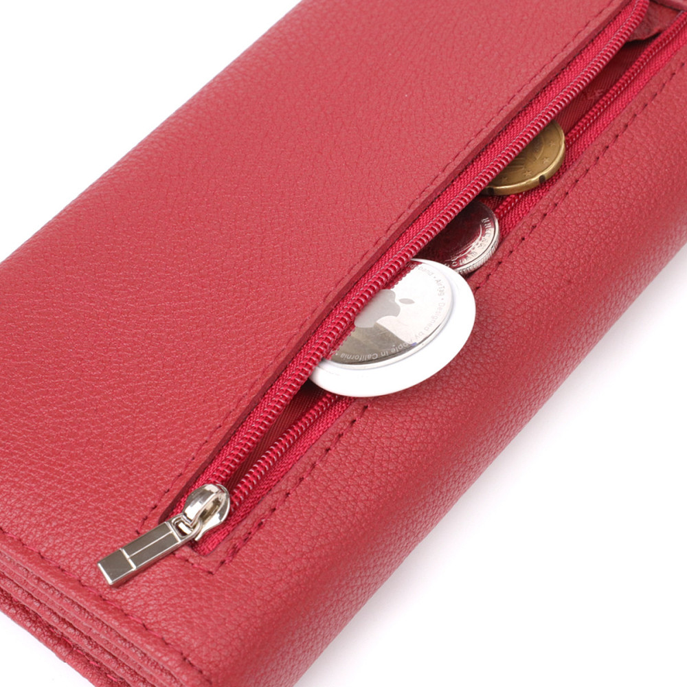 Женский вместительный кошелек из натуральной кожи Красный (ST Leather) Киев - изображение 2