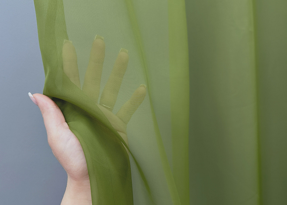 Тюль VR-Textil н115 Шифон однотонний Оливковий 300х270 см (41-066) Киев - изображение 5