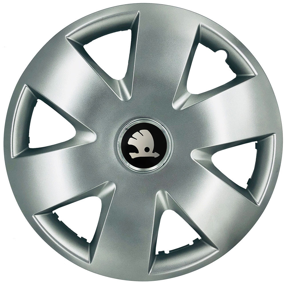 Автомобільні модельні ковпаки R15 Skoda 308 4шт, SJS, сріблясті Київ - фото 1