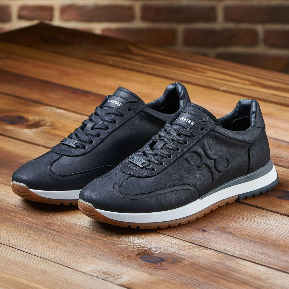 Стильні люксові чоловічі кеди з італійської натуральної шкіри МВ-159 ч/м Харків - фото 1