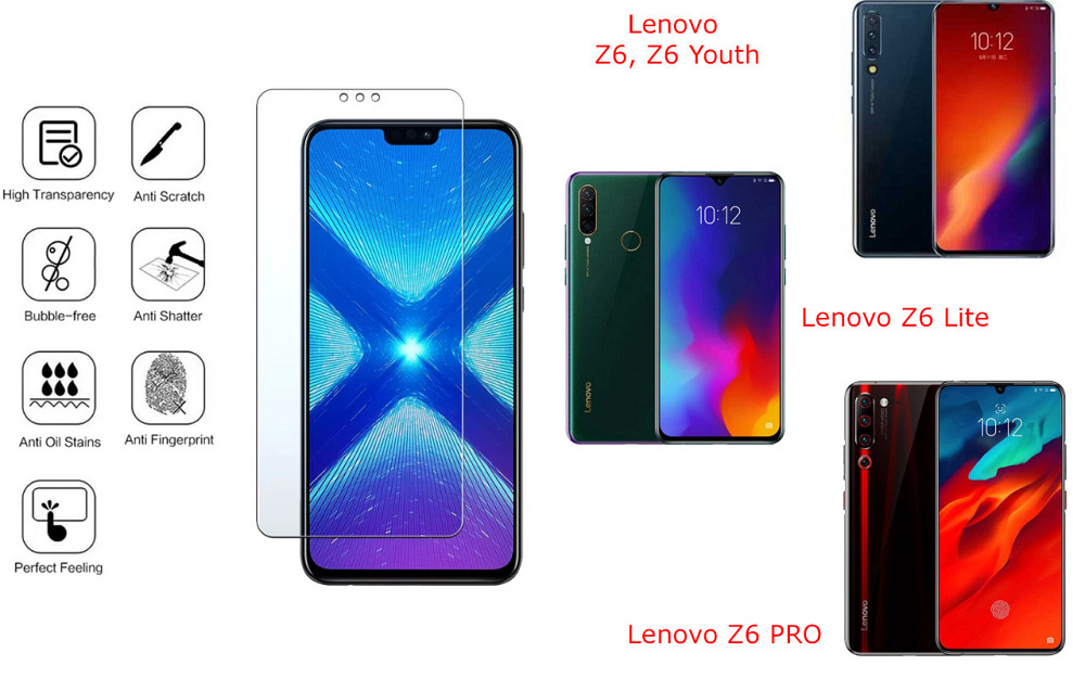 Защитное стекло NeoGlass для Lenovo Z6, Z6 Lite, Z6 PRO, Z6 Youth – ультрапрозрачное и устойчивое Киев - изображение 4