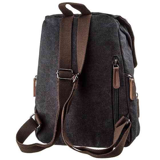 Компактный женский текстильный рюкзак Черный (Vintage) Киев