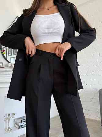 Жіночий стильний діловий костюм ( піджак + штани) креп -костюмка Одеса
