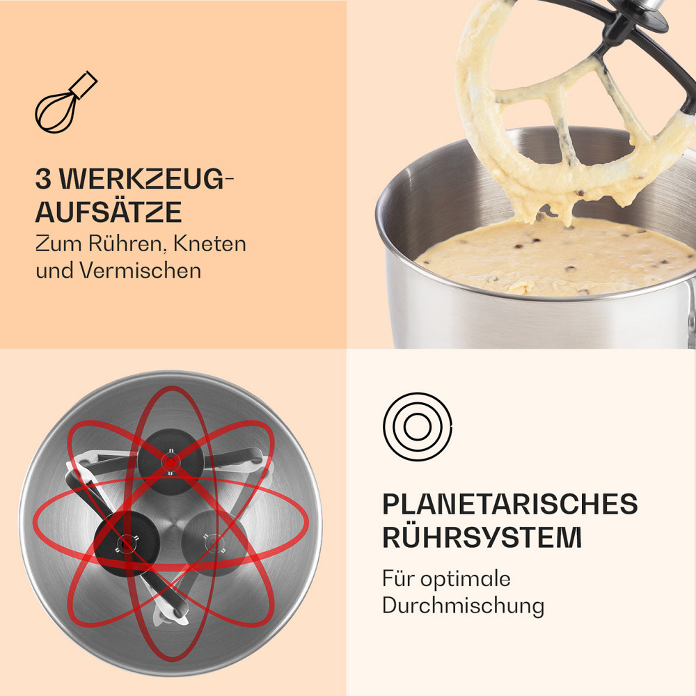 Кухонний комбайн Bella 2000 Вт/2,7 л.с., 5 л, неіржавка сталь, не містить BPA, сріблястий (Німеччина, Рівне - фото 4