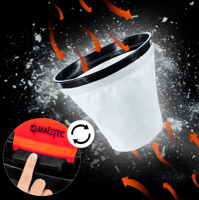 Промисловий пилосос трьох-турбінний 80 л Maltec (Польща) Київ - фото 6