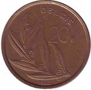 20 франков. 1980 год, Бельгия (Belgie). Полтава