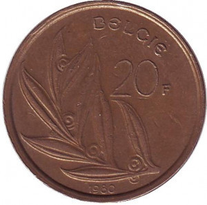 20 франков. 1980 год, Бельгия (Belgie). Полтава - изображение 1