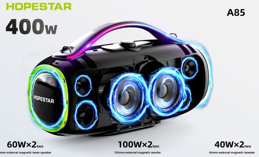 Колонка Hopestar A85 30000mAh 400W Bluetooth RGB караоке. Харків - фото 5