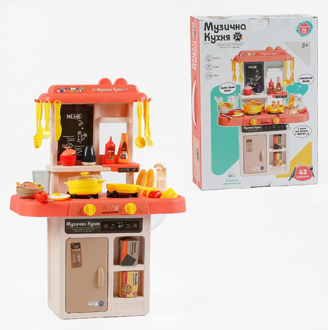 Кухня ТК Group з водою, що ллється, з підсвічуванням і звуком 43 предмети Коралова (68186=46005) Чернигов - изображение 1