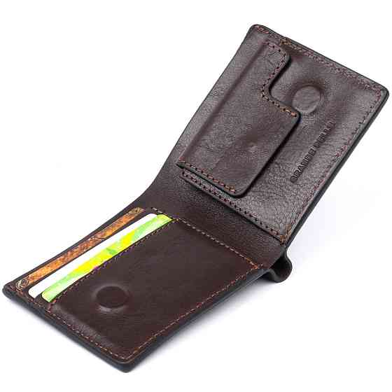 Якісне портмоне в гладкій шкірі на магнітах GRANDE PELLE 11307 Коричневе Київ