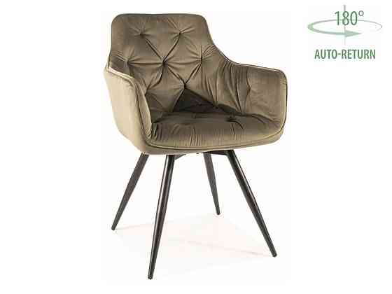 Стілець MANGO VELVET чорний каркас/оливковий BL.77 Київ