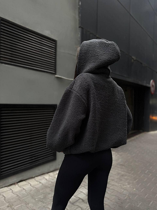 Жіночий повсякденне тепле хутряне хутро тенди Графіт Одеса - фото 10