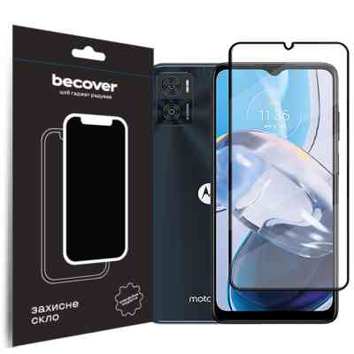 Стекло защитное BeCover Motorola Moto E22/E22i Black (709731) Винница