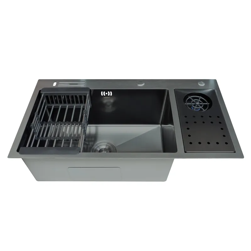 Мойка Zerix ZH8245-SET-08 Micro Decor из нержавеющей стали цвета графит (ZM5594) Харьков - изображение 1