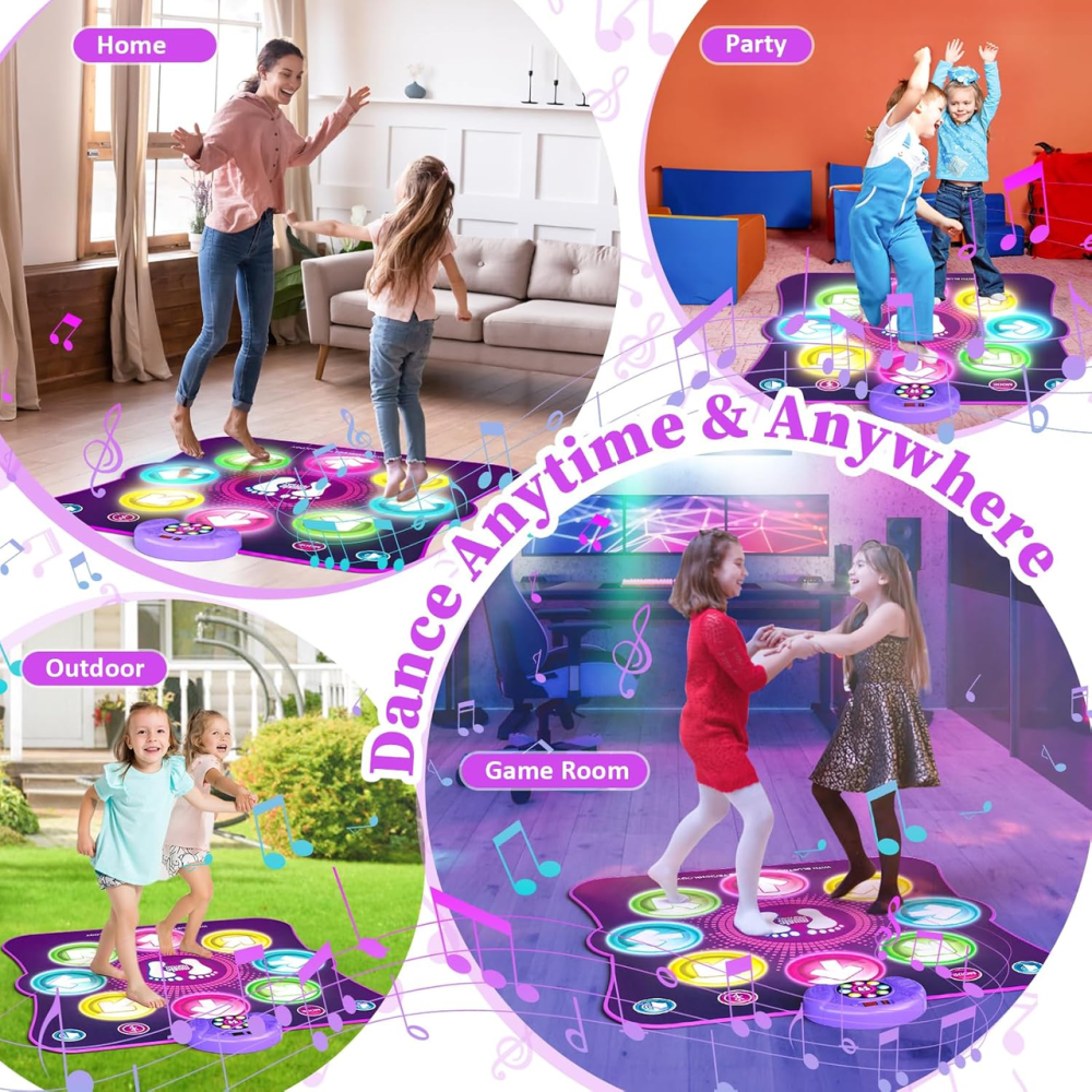 Танцевальный музыкальный коврик LEAPRCSTORE 76×88 см, 8 LED-стрелок, Bluetooth, 6 режимов, 3 уровня, аккумулятор Киев - изображение 7