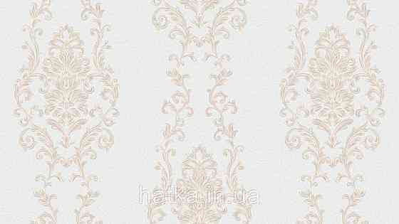 Шпалери метрові вінілові на флізеліні Sintra Classic класика вензелю візерунки структурні золотисті на бежевому 454718 Київ