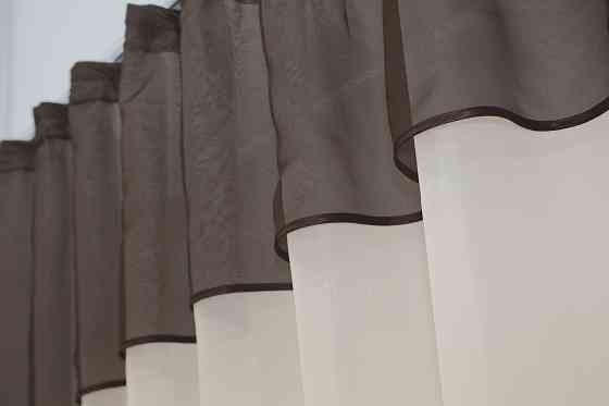 Кухонная занавеска VR-Textil № 047к бежевый с венге 270х170 см (52-0610) Киев