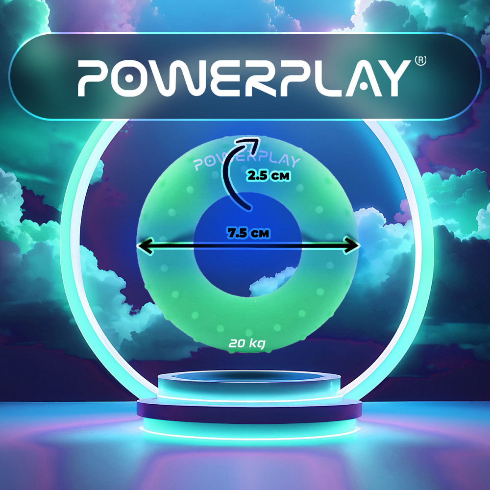 Еспандер кистьовий силіконовий PowerPlay PP-4338 Hand Grip Medium 20 кг. Зелений Каменское - изображение 8