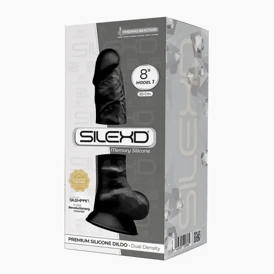 Фалоімітатор SilexD Vetus Black (MODEL 1 size 8in), двошаровий, силікон + Silexpan, діаметр 4,2см Львів