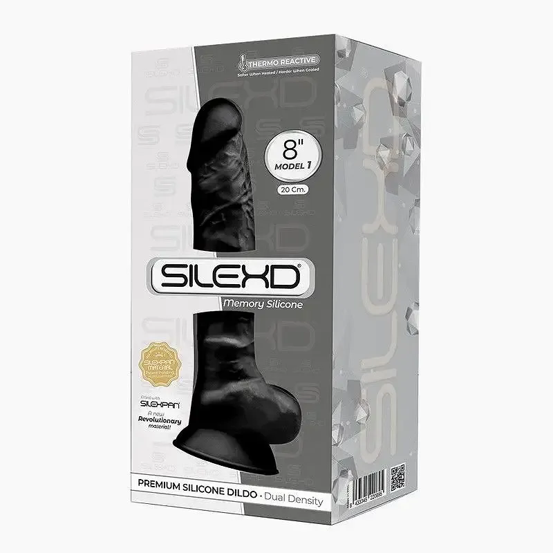Фалоімітатор SilexD Vetus Black (MODEL 1 size 8in), двошаровий, силікон + Silexpan, діаметр 4,2см Львів - фото 3