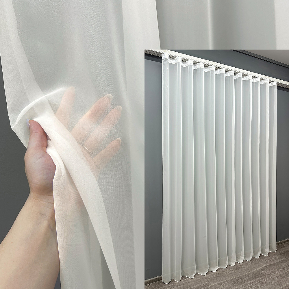 Тюль VR-Textil Вуаль 1831т Шифон однотонный Кремовый 300х250 см (43-280) Киев - изображение 1