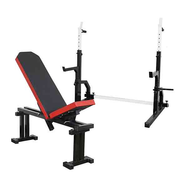 Лавка для жиму регульована 40 на 40 мм + Стійки з упорами 50 на 50 мм + бруси + штирі для блінів Київ