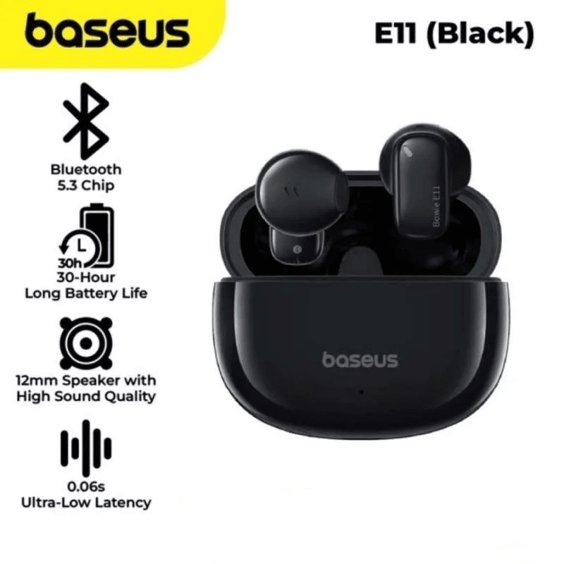 Бездротові навушники Baseus Bowie E11 True Wireless Earphones Cluster Black Одеса - фото 3